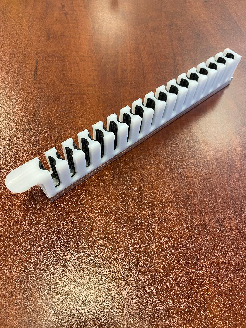 Tube Carrier, 10mm with black inserts, 16-Position for Tecan, equivalent 10613014 30019985 - Image 1