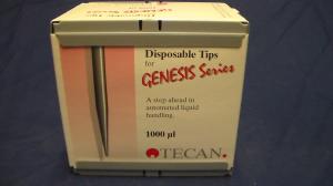 Tecan 10612512. Disposable Tips, 1000µL, Black, Conductive, Non-filtered, Non-Sterile, diti tip. 96 tips/case. Genesis & Evo series.