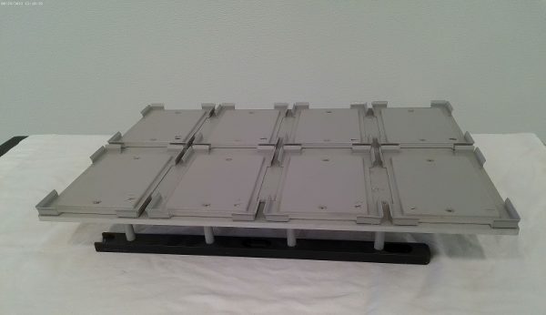 Microplate Carrier Holder (8) Position landscape for Tecan Deckware. Non POSid, FIXED, Elevated