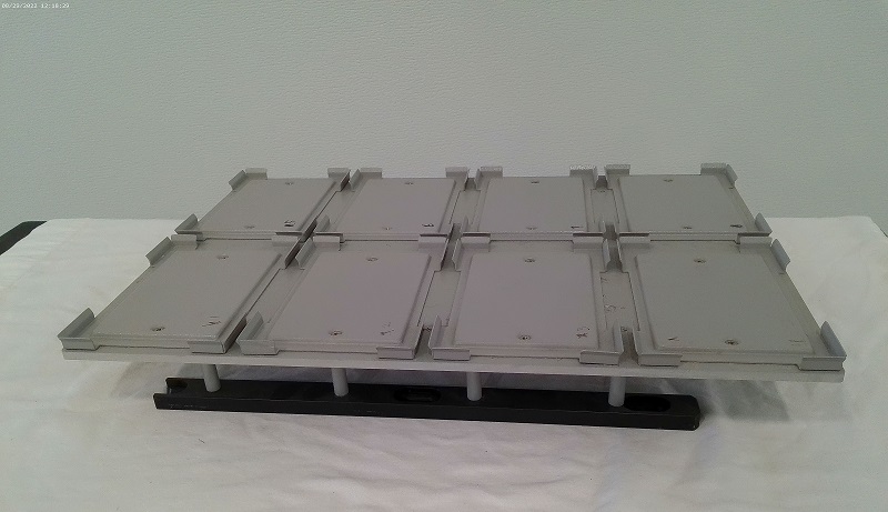 Microplate Carrier Holder (8) Position landscape for Tecan Deckware. Non POSid, FIXED, Elevated - Image 1