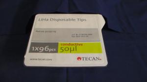 Tecan 30032115 Disposable Tips 50ul, Black, Conductive, Sterile, non-filtered. 96 pk